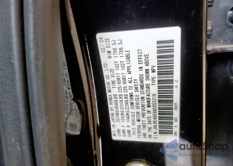 2008 Honda Cr-V Ex из США, поврежденный, VIN JHLRE48598C055219